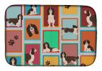 Lots of Liver English Springer Spaniel Dish Drying Mat Absorbent Dish Drying Mat Pad for Kitchen Counter Dish Drainer Mat for Countertop, 14 x 21"