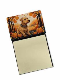 NEW Lakeland Terrier Fall Sticky Note Holder Refillable Dispenser Self-Sticky Note Pads, Memo Pads Blank Desk Accessories
