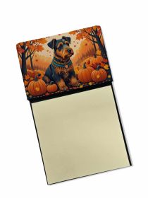 NEW Airedale Terrier Fall Sticky Note Holder Refillable Dispenser Self-Sticky Note Pads, Memo Pads Blank Desk Accessories