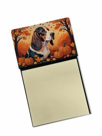 NEW Basset Hound Fall Sticky Note Holder Refillable Dispenser Self-Sticky Note Pads, Memo Pads Blank Desk Accessories
