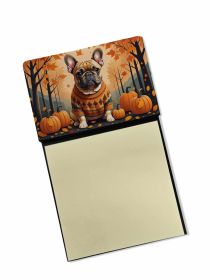 NEW Fawn French Bulldog Fall Sticky Note Holder Refillable Dispenser Self-Sticky Note Pads, Memo Pads Blank Desk Accessories