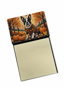 NEW Boston Terrier Fall Sticky Note Holder Refillable Dispenser Self-Sticky Note Pads, Memo Pads Blank Desk Accessories