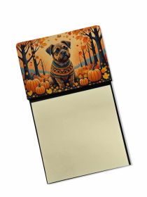 NEW Border Terrier Fall Sticky Note Holder Refillable Dispenser Self-Sticky Note Pads, Memo Pads Blank Desk Accessories