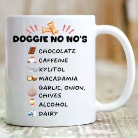 Dog Lover's Ceramic Mug with Toxic Food List - Perfect Gift for New Dog Owners, Reusable Coffee Cup for Animal