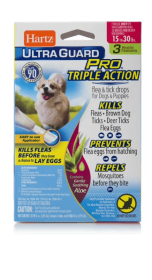 Hartz UltraGuard Pro with Aloe Flea & Tick Drops for Dogs 15-30 lbs, 3 Monthly Treatments