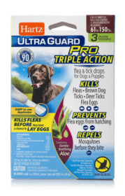 Hartz UltraGuard Pro with Aloe Flea & Tick Drops for Dogs 61-150 lbs, 3 Monthly Treatments