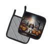 Cavalier Spaniel Spooky Halloween Pair of Pot Holders Kitchen Heat Resistant Pot Holders Sets Oven Hot Pads for Cooking Baking BBQ, 7 1/2 x 7 1/2