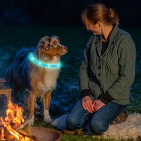 USB Rechargeable LED Dog Collar Multi-Color Lighting Dog Safety Collar Cuttable Length Glow Dog Collar For Small Medium Large Dog Night Walking (Option: 70cm)