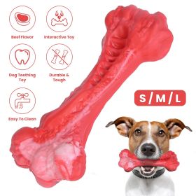 Dog Chew Toy Dog Teething Toy Dog Chew Bone with Beef Flavor Suitable for Aggressive Chewers Small Medium Large Dogs (Option: RedWhite_L)