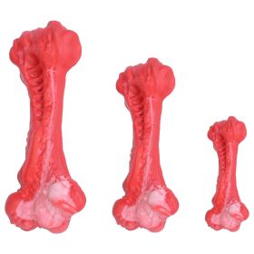 Dog Chew Toy Dog Teething Toy Dog Chew Bone with Beef Flavor Suitable for Aggressive Chewers Small Medium Large Dogs (Option: RedWhite_S)